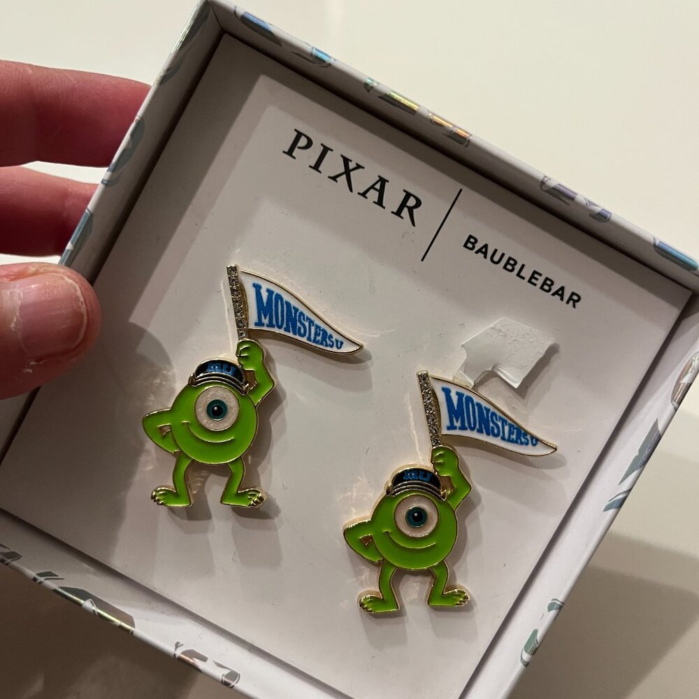 Disney  Monsters Inc BaubleBar One Eyed Monster Earrings -- Pierced Ears ‎ (NEW)
